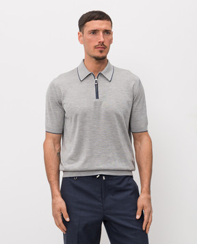 Stefano Ricci Gray silk polo shirt K616006Z41F26102