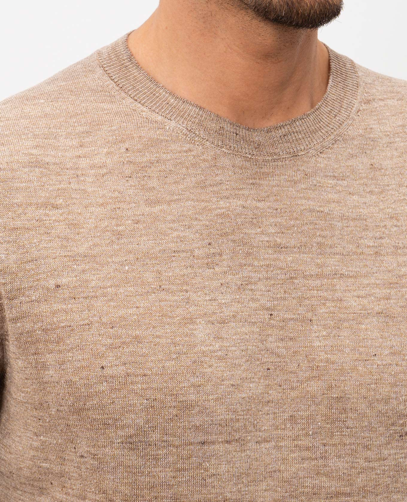 Beige linen and silk T-shirt Cashmere&Whiskey 5