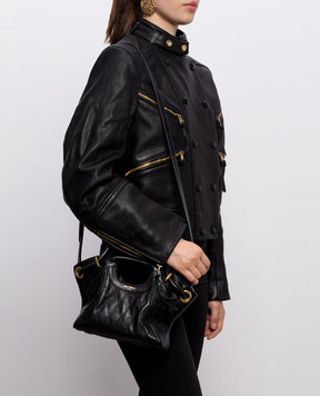 Balmain Black leather tote bag HN1FD088LSP6