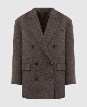 Juun.j Gray double-breasted coat with wool JW6X11W003