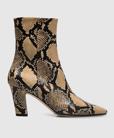 Maris beige Leder-Ankle-Boots
