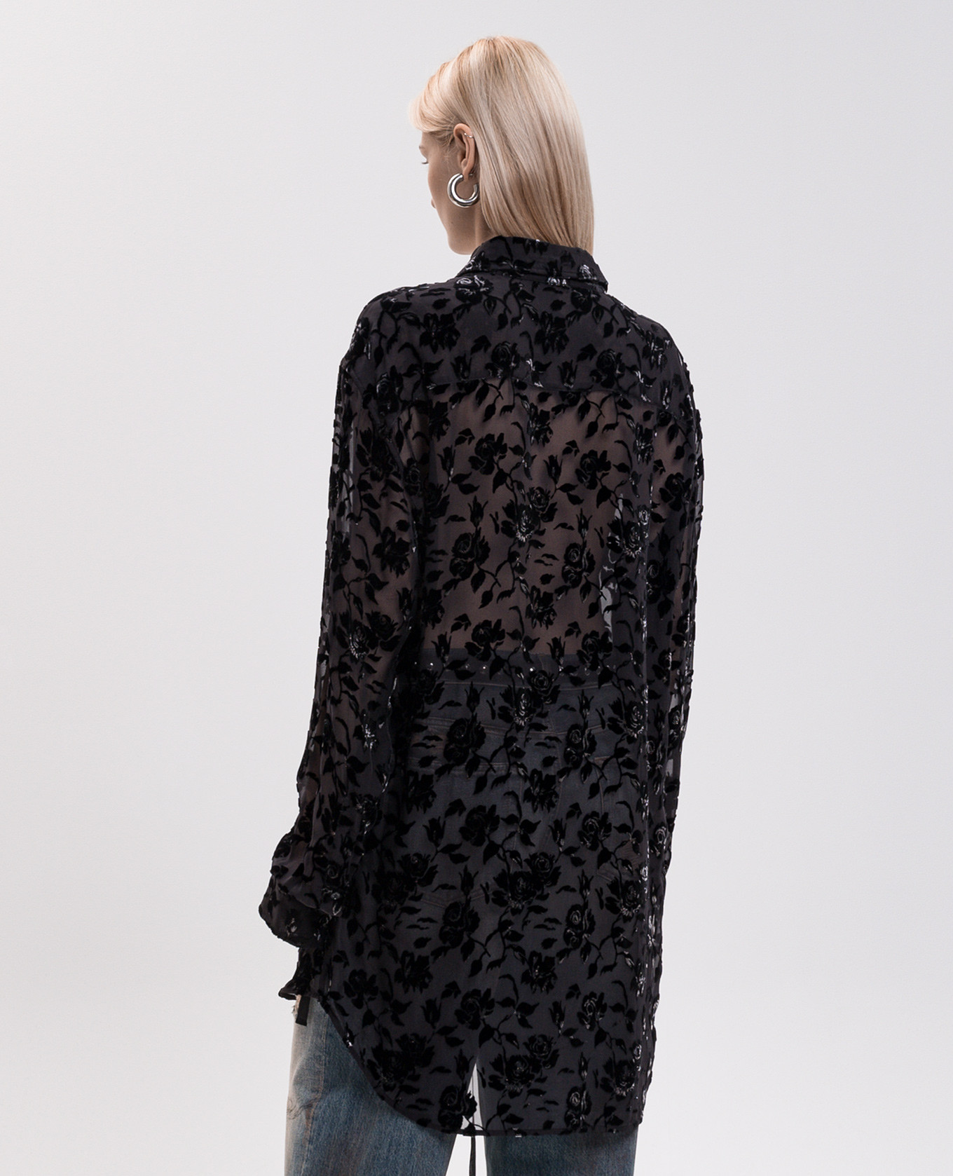 Elisabeth black blouse with silk Ann Demeulemeester 4
