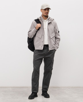 C.P. Company Grey jacket with logo patch MOW001A005968A