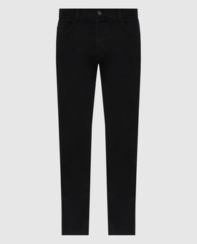 Stefano Ricci Black jeans with logo patch MFT63B1160TR183K