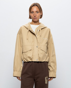 Palm Angels Beige jacket with logo embroidery PAWEB003FB001