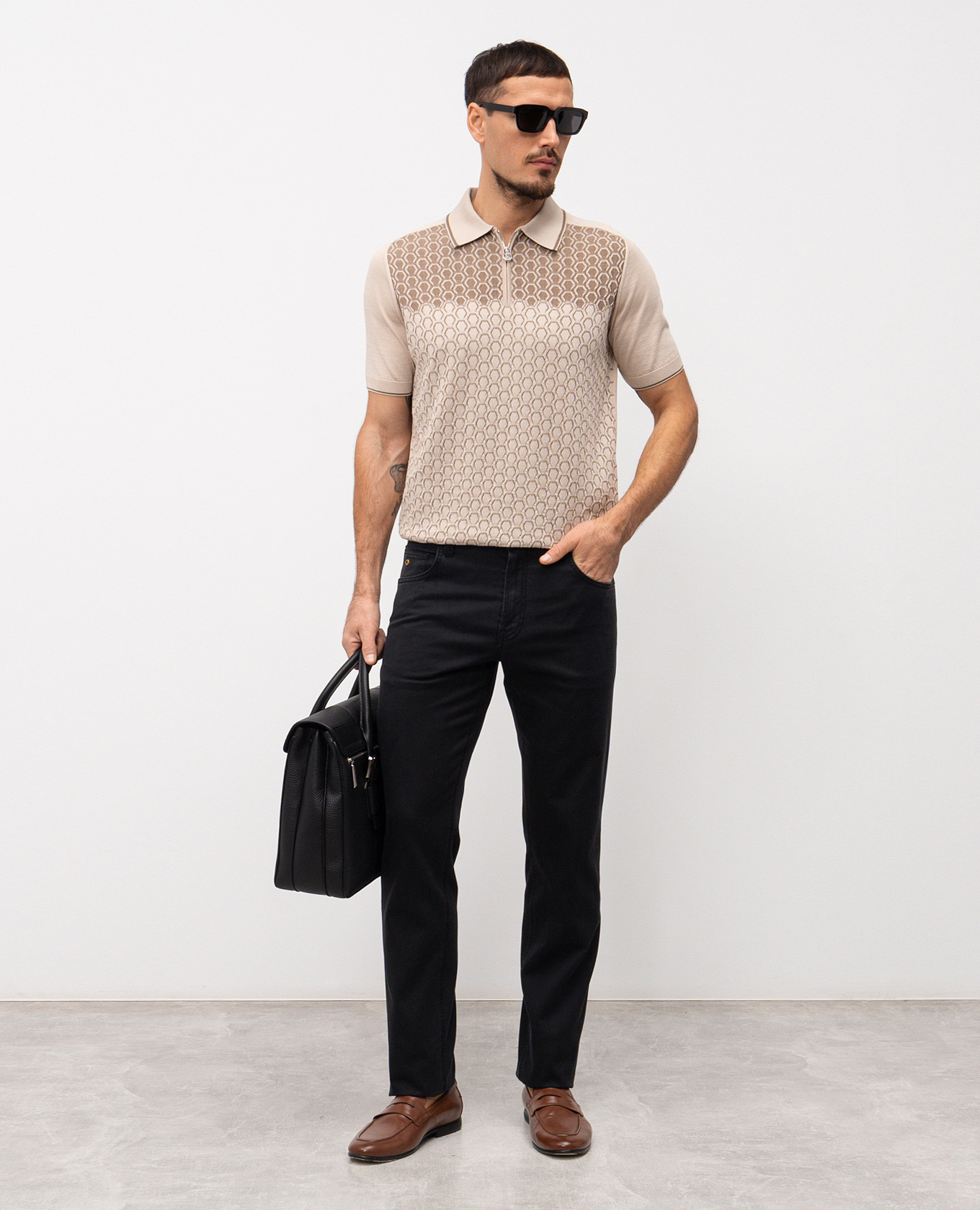 Black jeans with logo patch Stefano Ricci 2