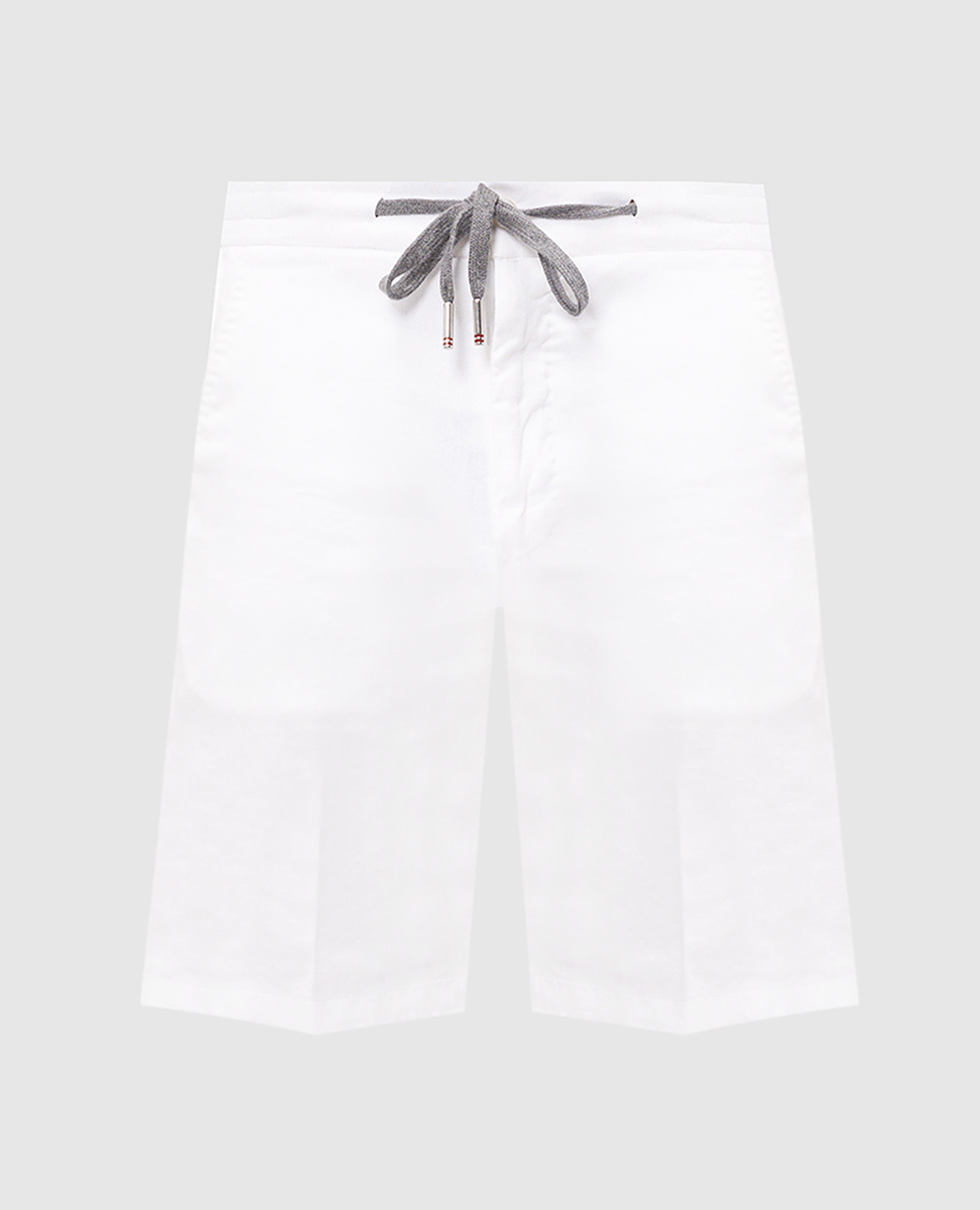 White linen shorts