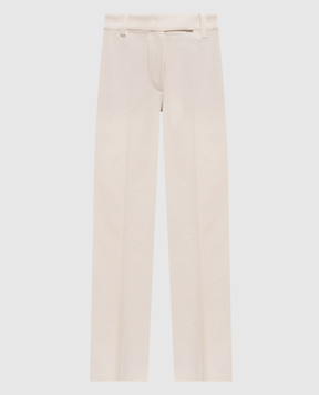 Brunello Cucinelli Ivory pants with monil chain M0F70P9169