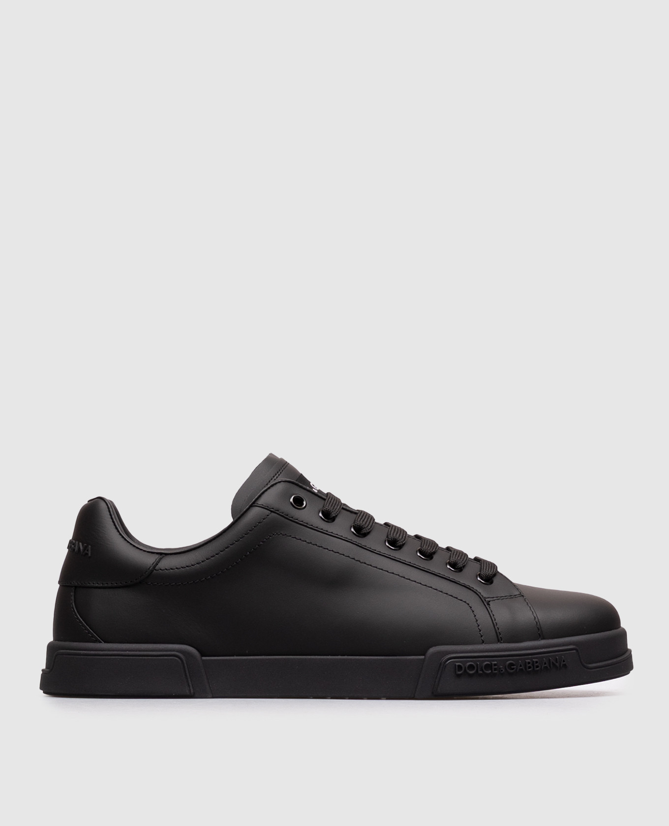 Black leather Portofino Light sneakers with logo