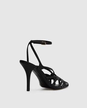 Balmain Black leather slingbacks HN0UA300LVIT