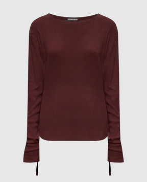Ann Demeulemeester Terracotta ribbed long sleeve B0014242FA659