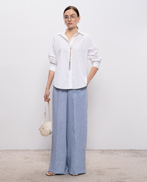 Peserico White shirt with a monil chain S0651601979