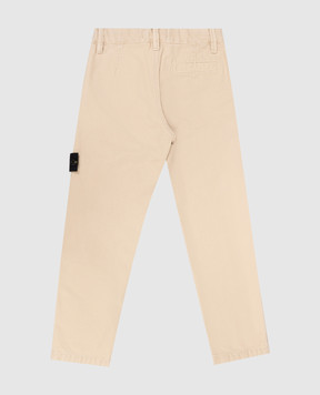 Stone Island Children's beige pants with logo K2S163100002S01041012