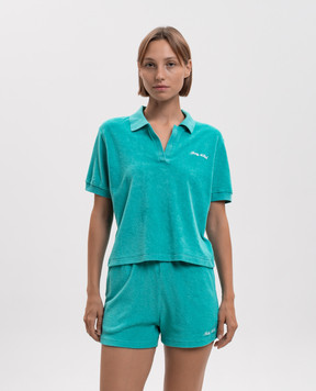 Sporty & Rich Green terry polo with logo embroidery TO001712326GR02
