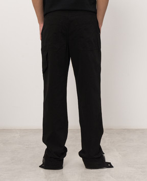 Off-White Black pants with logo embroidery 44MCF04RF26F001