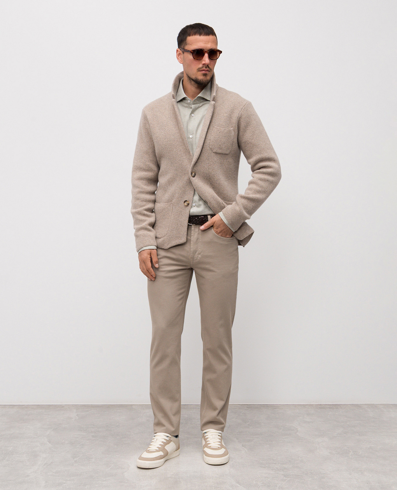 Green cotton shirt Pini Parma 2
