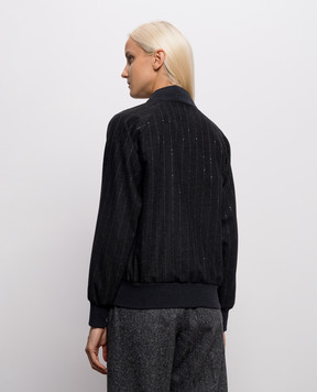 Brunello Cucinelli Gray bomber jacket with wool MG576B2V06