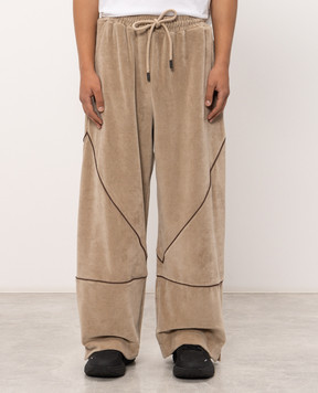 Off-White Beige velvet sweatpants 44MCJ03RF26J001