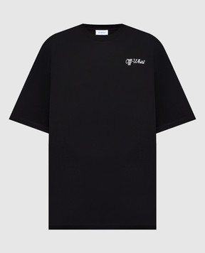 Off-White Black T-shirt with contrast logo print 44MAA120C9J00D1
