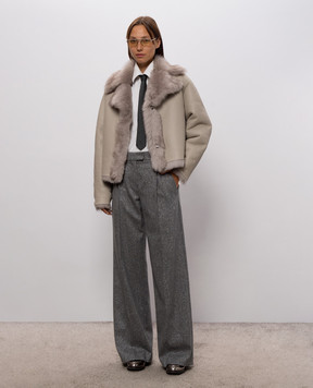 Babe Pay Pls Beige double-sided cropped sheepskin coat 2540TOSKANA