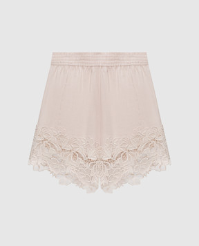 Ermanno Scervino Life Pink linen shorts with lace D484P610GQI