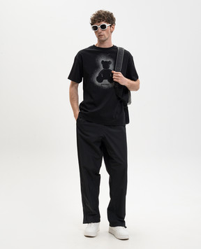 Palm Angels Black Spray Bear T-shirt PMAA109S26JER001