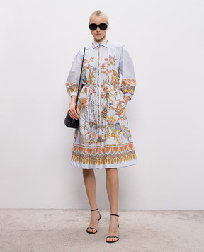 Etro Blue shirt dress with floral print WRHA025899SP5I5