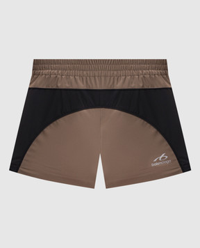 Balenciaga Brown shorts with logo print A002BCTUO41
