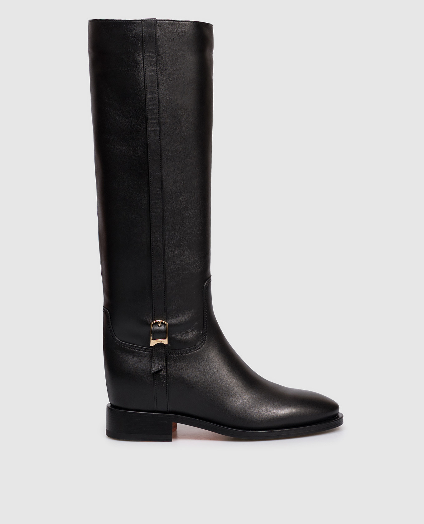 

Black leather boots with strap Santoni