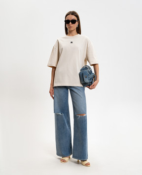 AMIRI Beige T-shirt with embroidered monogram AWTOJR1011