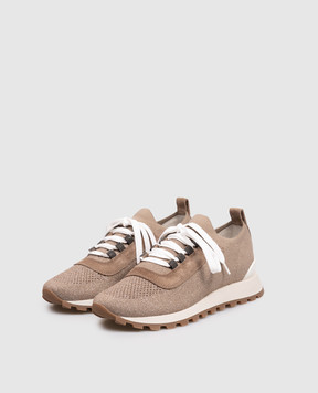 Brunello Cucinelli Brown sneakers with emblem MZ35G2490