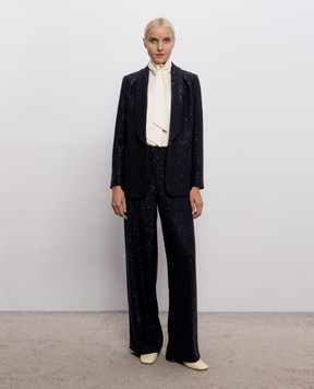 Peserico Blue sequined wool pants A0488701515