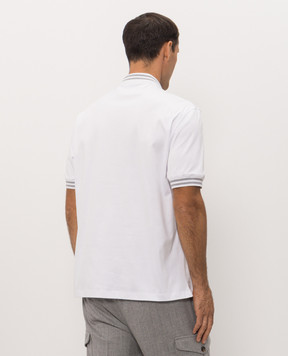 Brunello Cucinelli White polo shirt with emblem M0B133940T