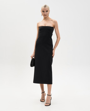 SSHEENA Allacciami black wool midi dress 26SSALLACCIAMITS26004A8