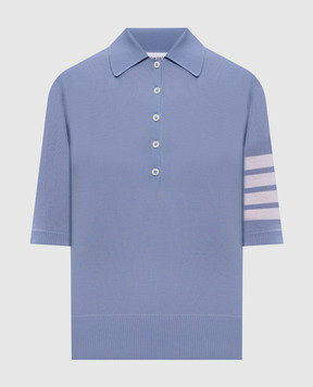 Thom Browne Blue wool polo shirt FKP053AY1014