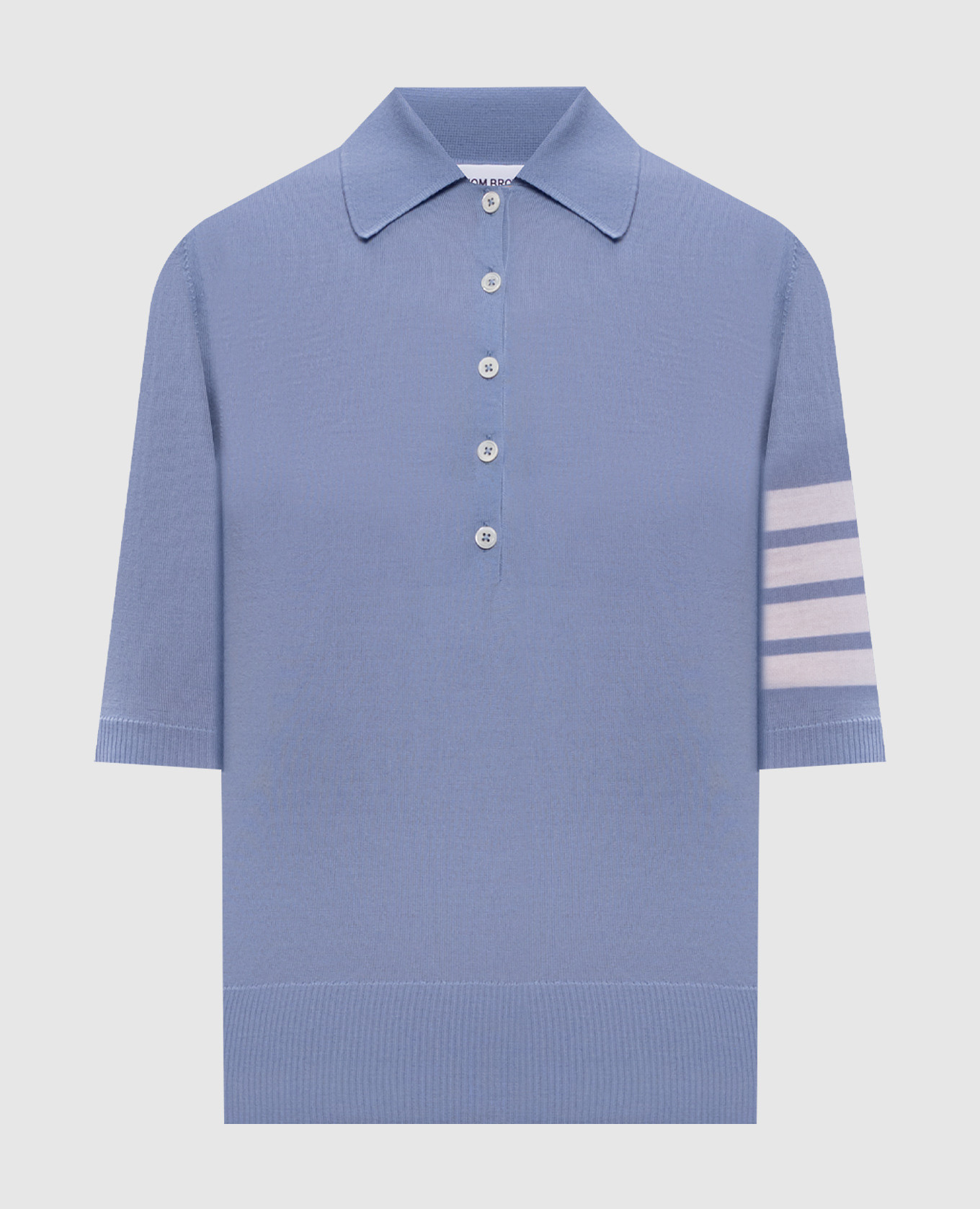 

Blue wool polo shirt Thom Browne, Light blue