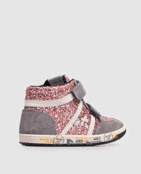 Premiata Children's combination high-tops with glitter 24K25101826