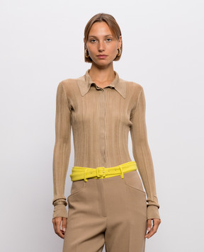 Gabriela Hearst Tamar brown silk cardigan 4269026A143
