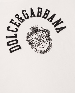 Dolce&Gabbana Children's white T-shirt with logo print L4JTHVG7PTO26