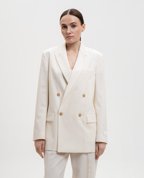 Maison Margiela MM6 White double-breasted jacket with wool S52BN0144M35436