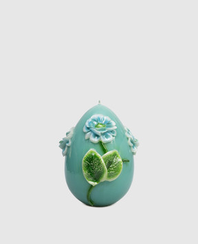 Cereria Introna Green egg-shaped candle with peony 2102