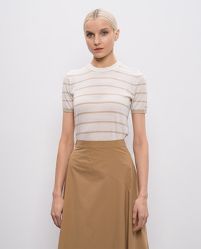 Max Mara FAVETTA ivory cashmere and silk top MXPFAVETTA