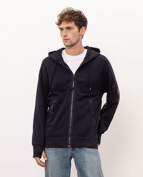 C.P. Company Blue sports jacket with logo patch MSS716M005086W