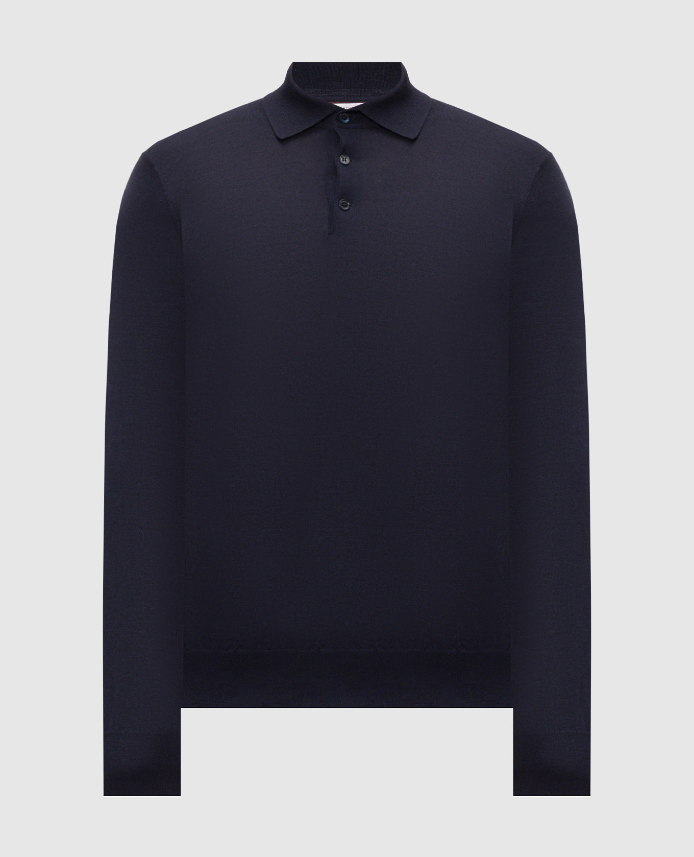 Blue wool and cashmere polo shirt