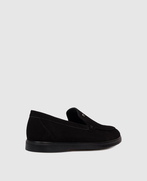 Stefano Ricci Black suede loafers with emblem UC62G2318SDP