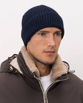 Brunello Cucinelli Blue cashmere hat M2294920