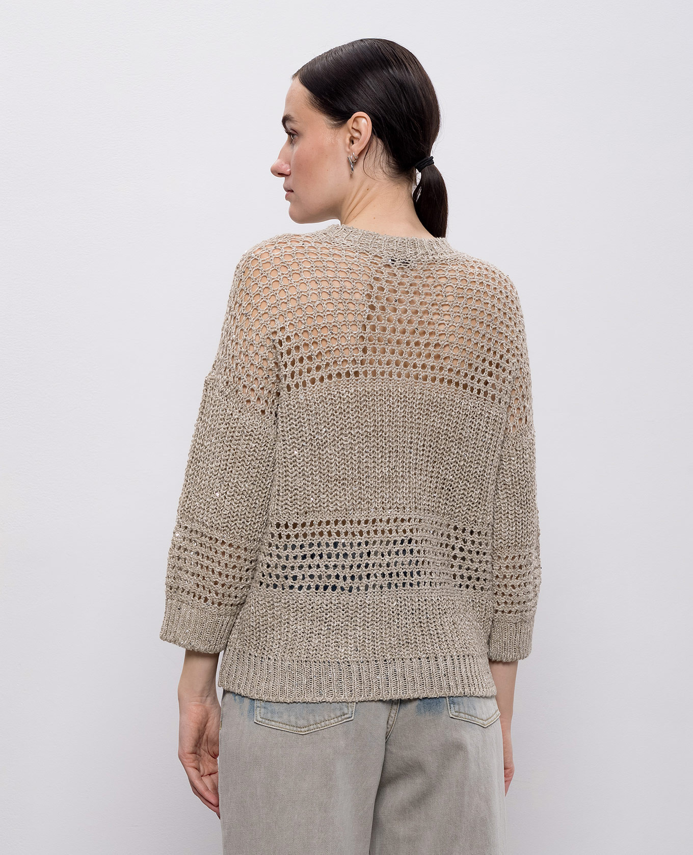 Beige linen sweater Peserico 4