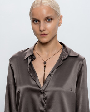 Peserico Brown chain with pendant with monil chain A35534C0CC906