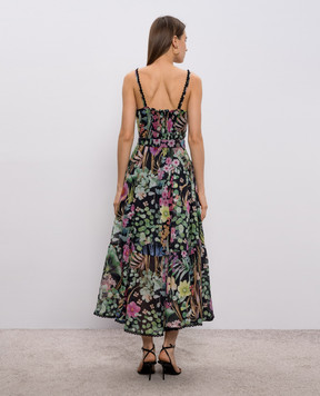 Charo Ruiz Cael black dress with floral print 262611