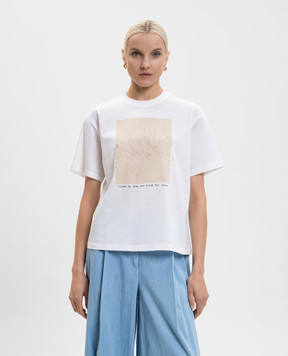 Twinset White T-shirt with branded embroidery 261TE2090
